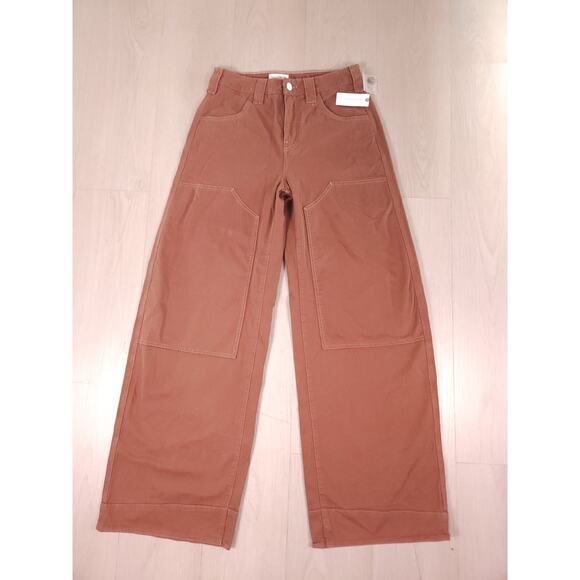 Pilcro Anthropologie Brown Utility Wide Leg Pants High Rise Size 26 NWT - Picture 4 of 14